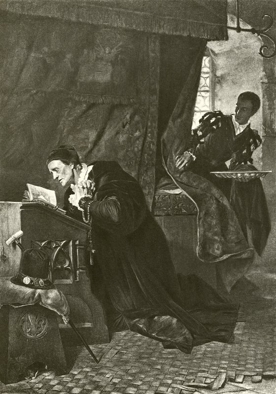 Louis XI og Oliver Le Dain (gravering) af Hermann Kaulbach