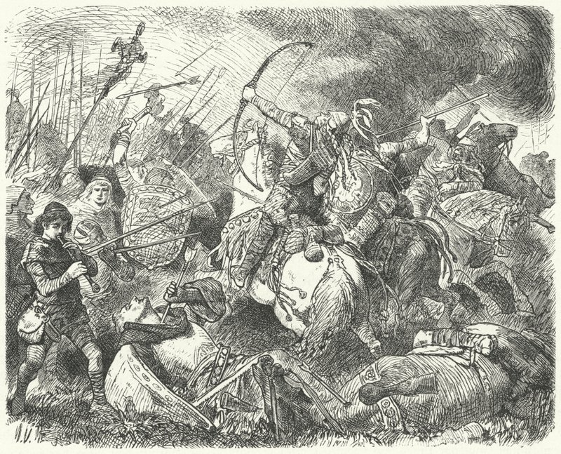 En hunnerhær slog tilbage på slagmarken af Hermann Vogel