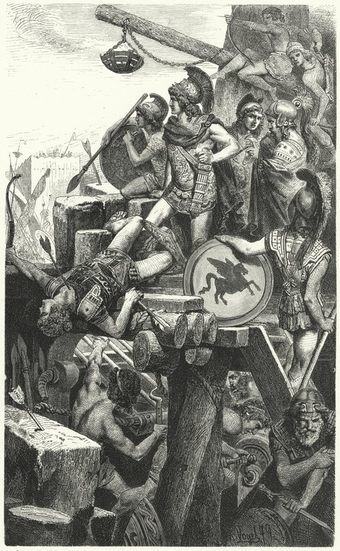 Alexander den Store belejrede Tyrus, 332 f.Kr af Hermann Vogel