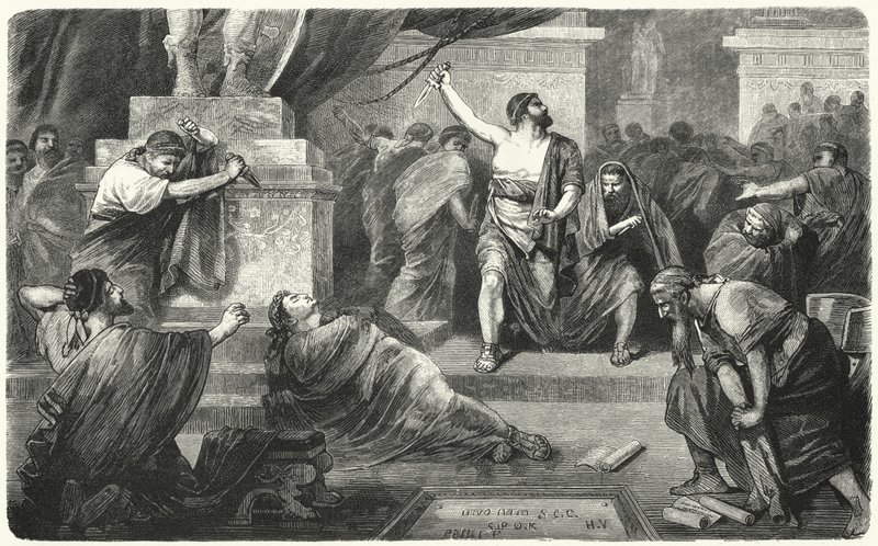 Brutus over Julius Cæsars krop, 44 f.Kr af Hermann Vogel