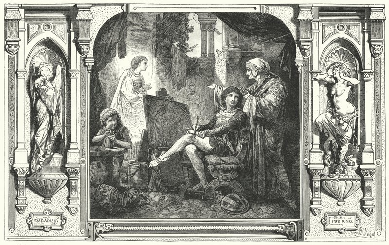 Dante Alighieri i Giottos studie, det 14. århundrede af Hermann Vogel