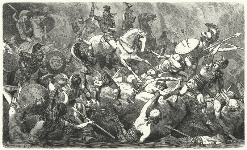 Nederlag af den athenske hær på Sicilien, 413 f.Kr af Hermann Vogel