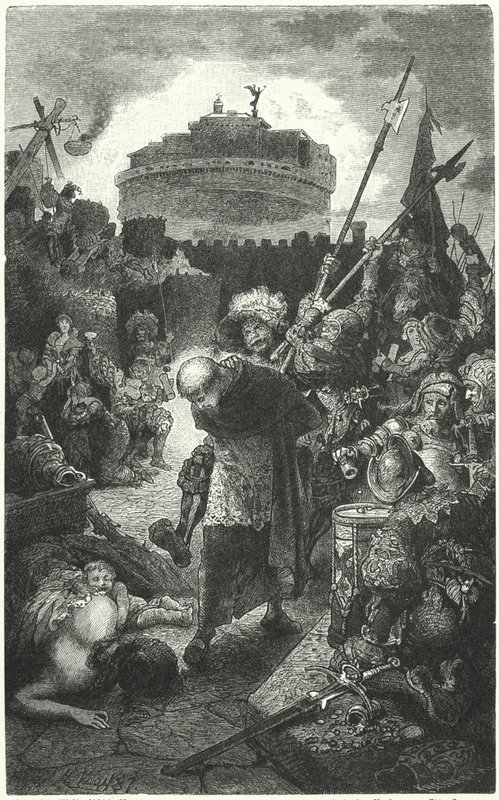 Tyske Landsknechts plyndrer Rom, 1527 af Hermann Vogel