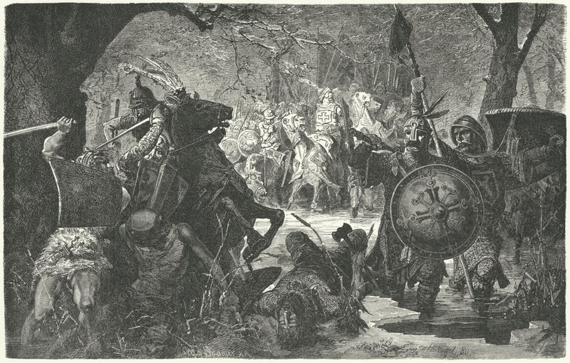 Ottokar II af Bøhmens korstog mod de hedenske gamle preussere, 1255 af Hermann Vogel