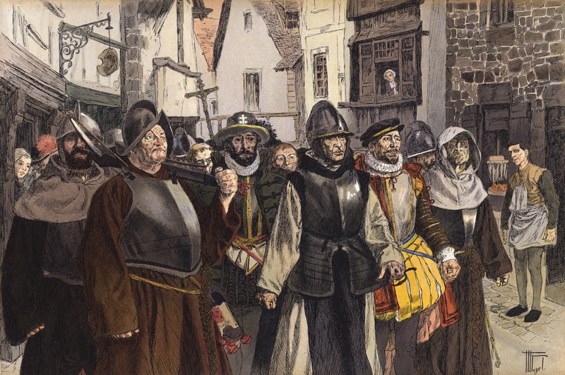 Procession af den katolske liga gennem gaderne i Paris, 1590 af Hermann Vogel