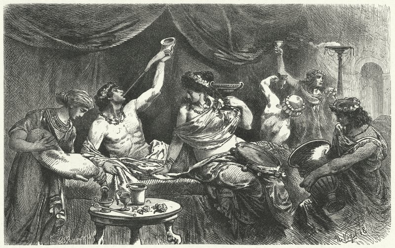 Roman Bacchanal på Messalinas tid, 1. århundrede af Hermann Vogel