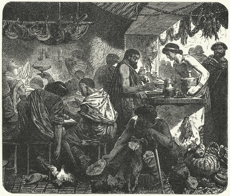 Scene i en værtshus i det antikke Rom af Hermann Vogel