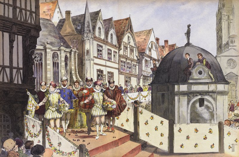 Ægteskabet mellem Henrik III af Navarra og Marguerite af Valois, Paris, 18. august 1572 af Hermann Vogel