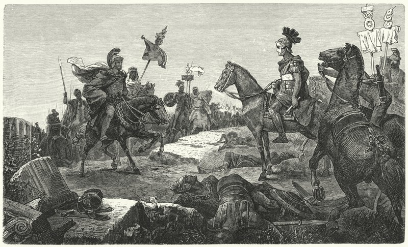 Mødet mellem Scipio Africanus og Hannibal før slaget ved Zama, 202 f.Kr af Hermann Vogel