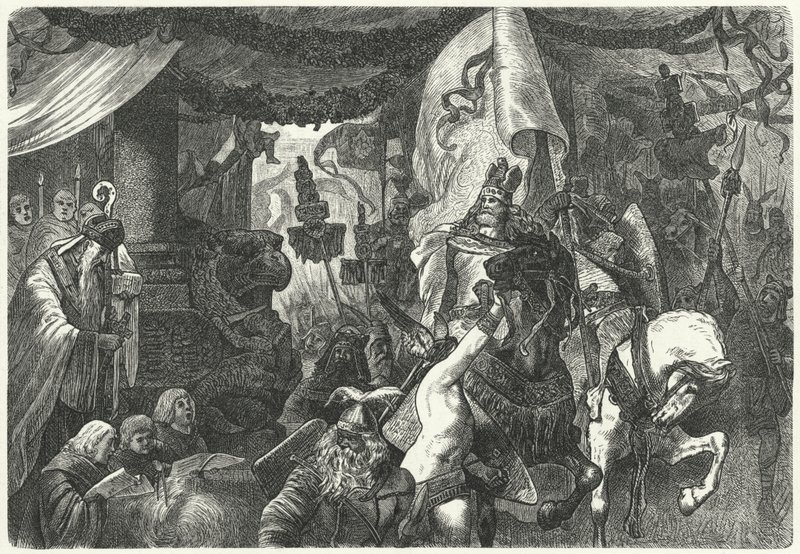 Theoderik den Store, østgoternes konge, på vej ind i Rom af Hermann Vogel
