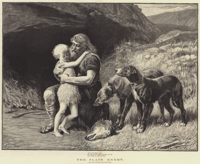 The Slain Enemy (gravering) af Heywood (after) Hardy