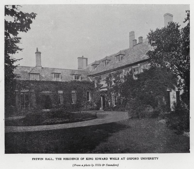 Frewin Hall, residens for kong Edward VII, mens han studerede på Oxford University (s/h foto) af Hills and Saunders