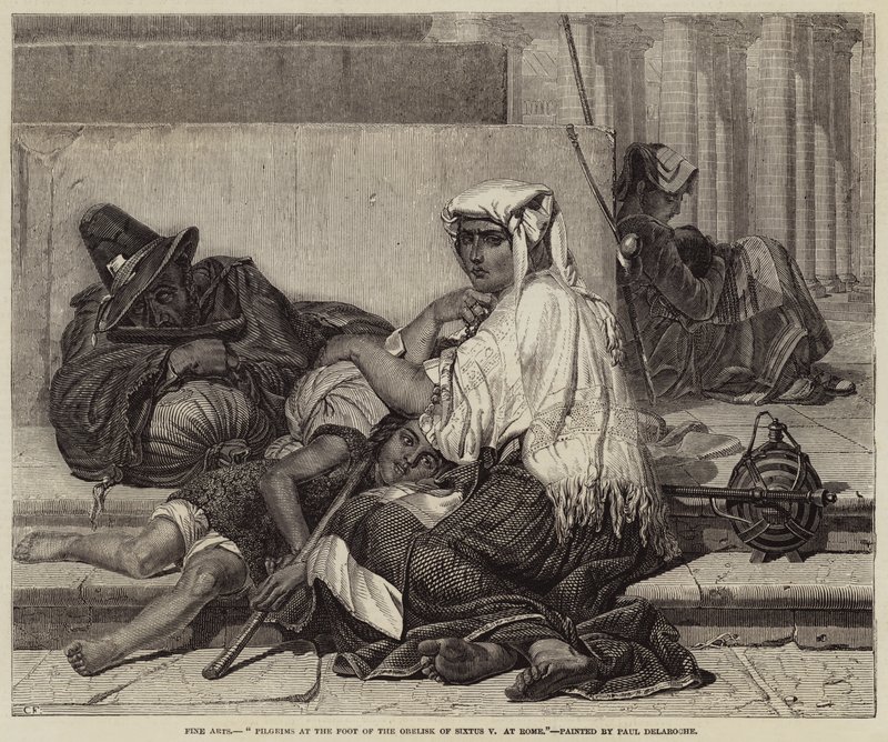 Pilgrimme ved foden af Sixtus V