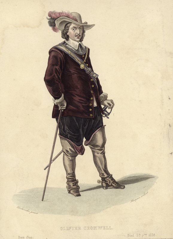 Portræt af Oliver Cromwell af Hippolyte Delaroche