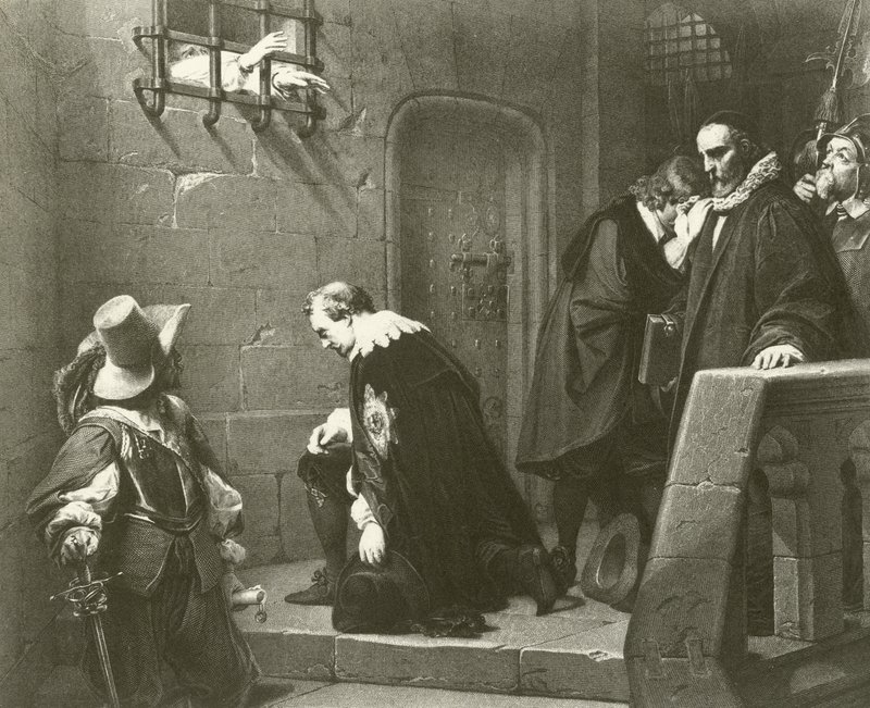 Straffords død (dybtryk) af Hippolyte Delaroche