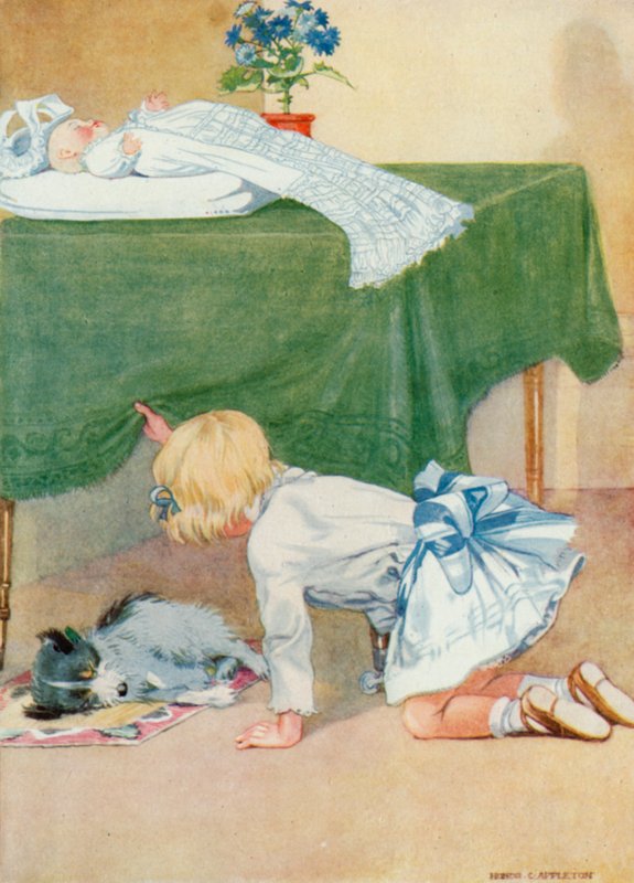 Illustration til Josephines fødselsdag (farve litho) af Honor Charlotte Appleton