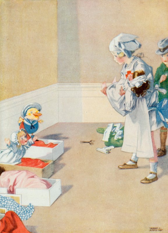 Illustration til Josephines fødselsdag (farve litho) af Honor Charlotte Appleton