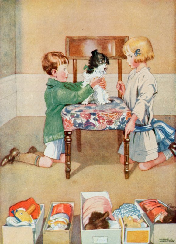 Illustration til Josephines fødselsdag (farve litho) af Honor Charlotte Appleton