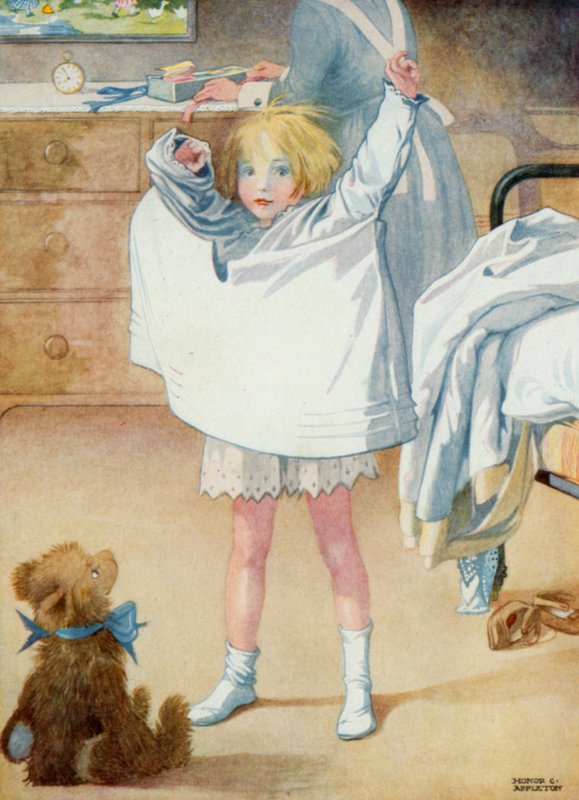 Illustration til Josephines fødselsdag (farve litho) af Honor Charlotte Appleton