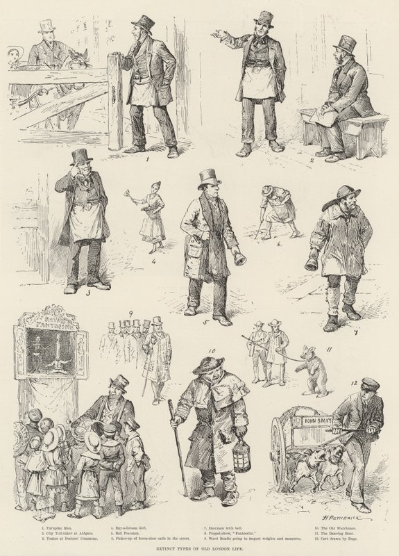Uddøde typer af gammelt London-liv af Horace Petherick