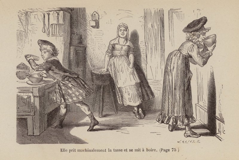 Illustration til Un Bon Petit Diable (kobberstik) af Horace (after) Castelli