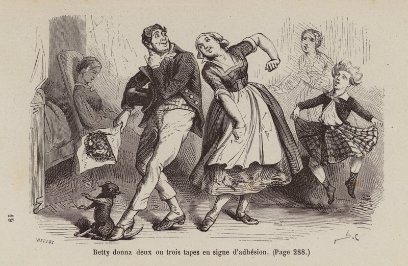 Illustration til Un Bon Petit Diable (kobberstik) af Horace (after) Castelli