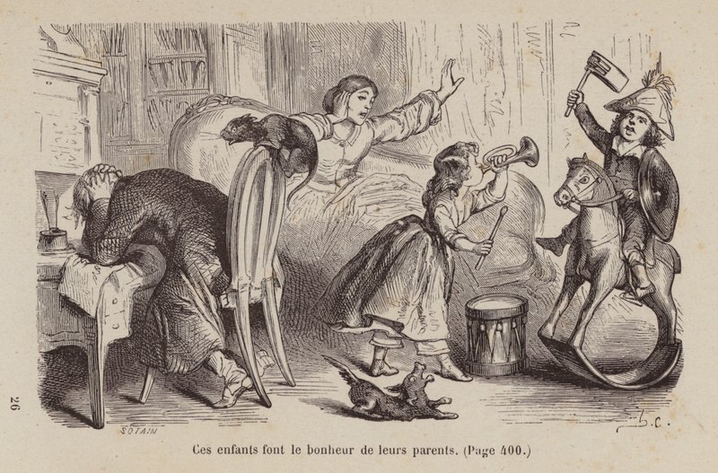 Illustration til Un Bon Petit Diable (kobberstik) af Horace (after) Castelli