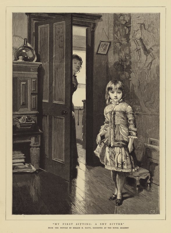 Mit første møde, en genert siddende af Horace Henry Cauty