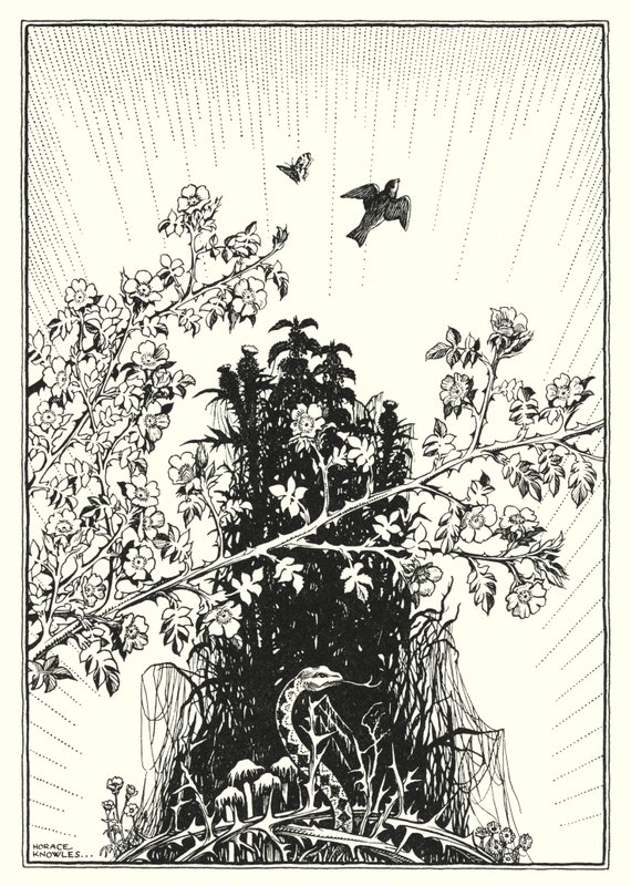 Illustration til Bjergprædikenen (kobberstik) af Horace J. Knowles