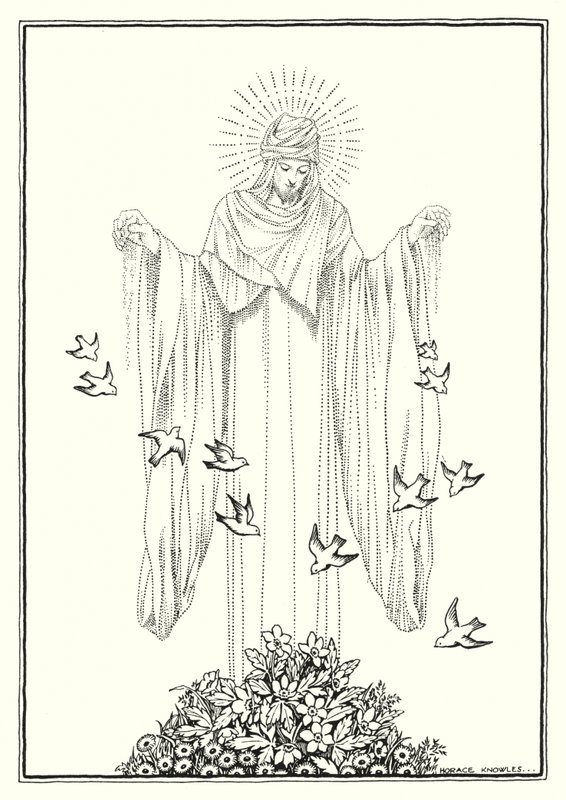 Illustration til Bjergprædikenen (kobberstik) af Horace J. Knowles