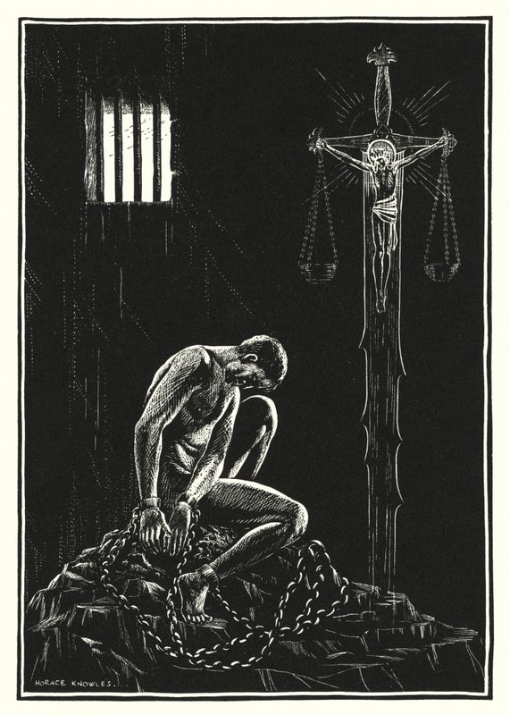 Illustration til Bjergprædikenen (kobberstik) af Horace J. Knowles
