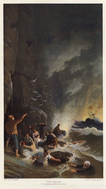 The Rescue (farve litho) af Horace van Ruith