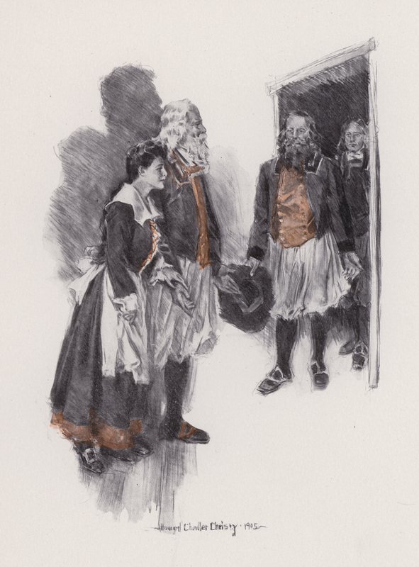 Illustration til Evangeline, A Tale of Arcadie, af Henry Wadsworth Longfellow (litho) af Howard Chandler (after) Christy