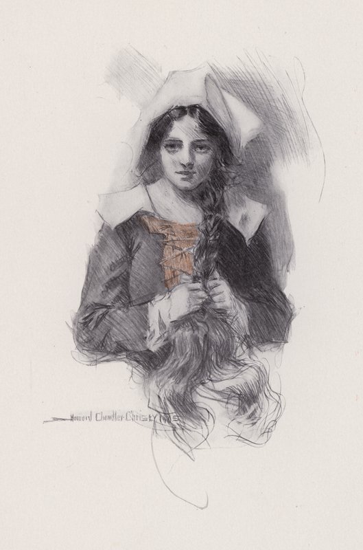 Illustration til Evangeline, A Tale of Arcadie, af Henry Wadsworth Longfellow (litho) af Howard Chandler (after) Christy