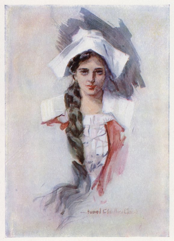 Illustration til Evangeline, A Tale of Arcadie, af Henry Wadsworth Longfellow (litho) af Howard Chandler (after) Christy