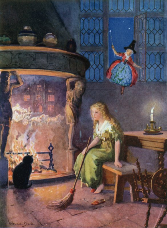 Askepot (farve litho) af Howard Davie