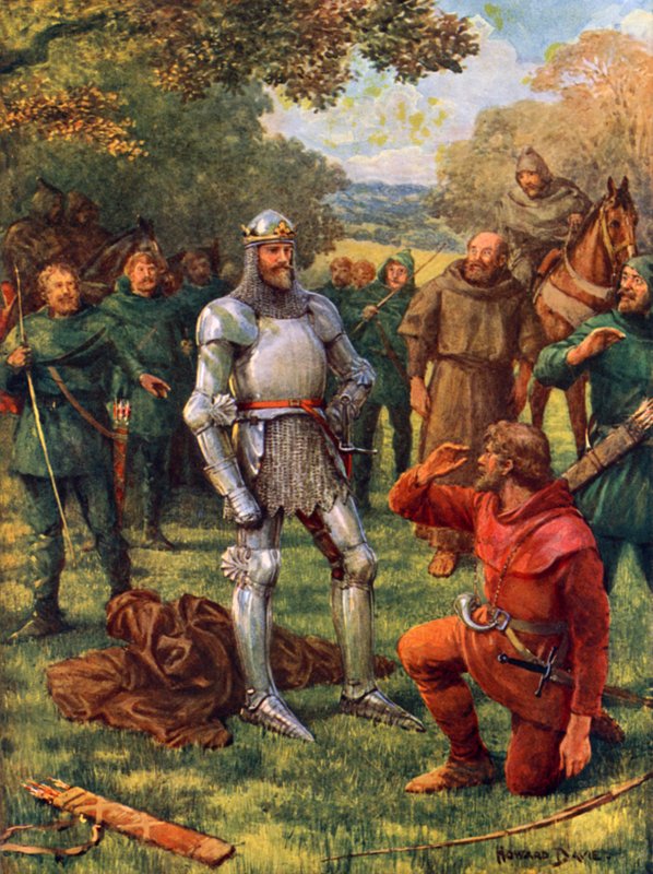 "Kongen! Kongen!" (farve litho) af Howard Davie