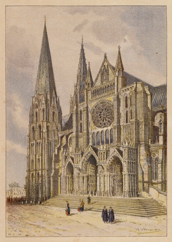 Notre-Dame De Chartres (farvelitografi) af Hubert Clerget