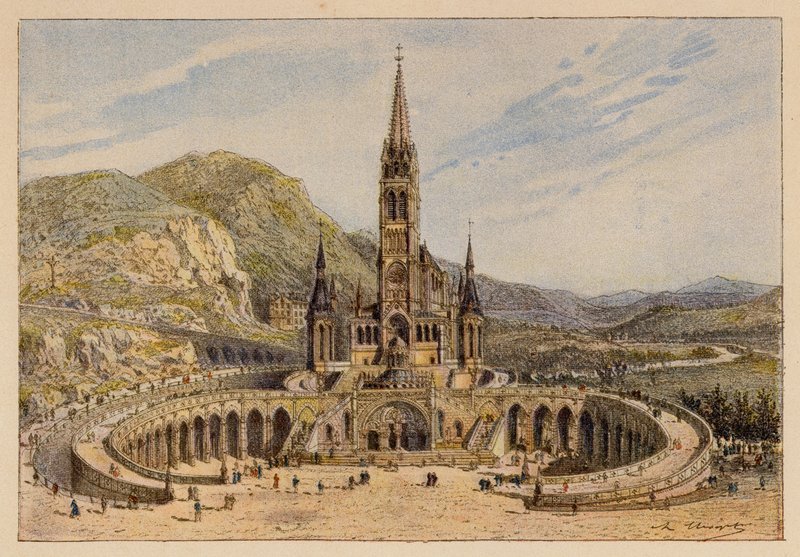 Notre-Dame De Lourdes (farvelitografi) af Hubert Clerget