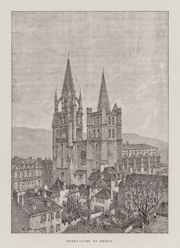 Notre-Dame De Mende (kobberstik) af Hubert Clerget