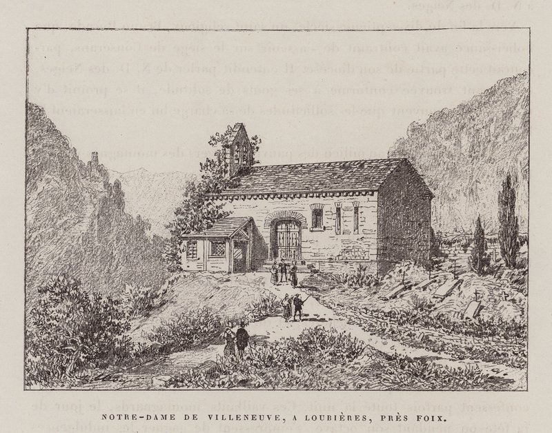 Notre-Dame De Villeneuve, A Lourieres, Pres Foix (kobberstik) af Hubert Clerget
