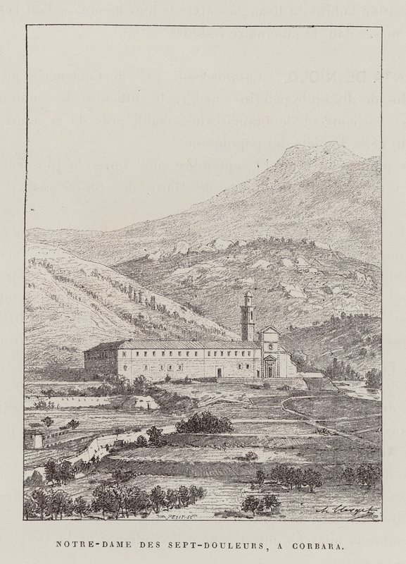 Notre-Dame Des Sept-Douleurs, A Corbara (kobberstik) af Hubert Clerget