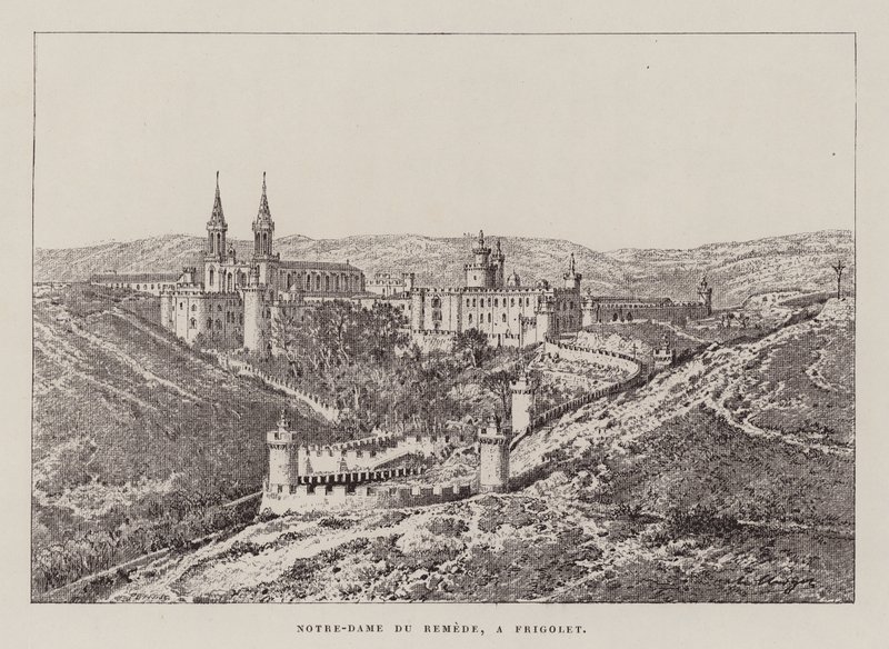 Notre-Dame Du Remede, A Frigolet (engraving) af Hubert Clerget