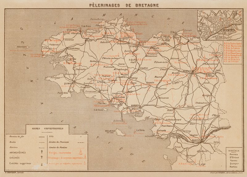 Pelerinages De Bretagne (farvelitografi) af Hubert Clerget