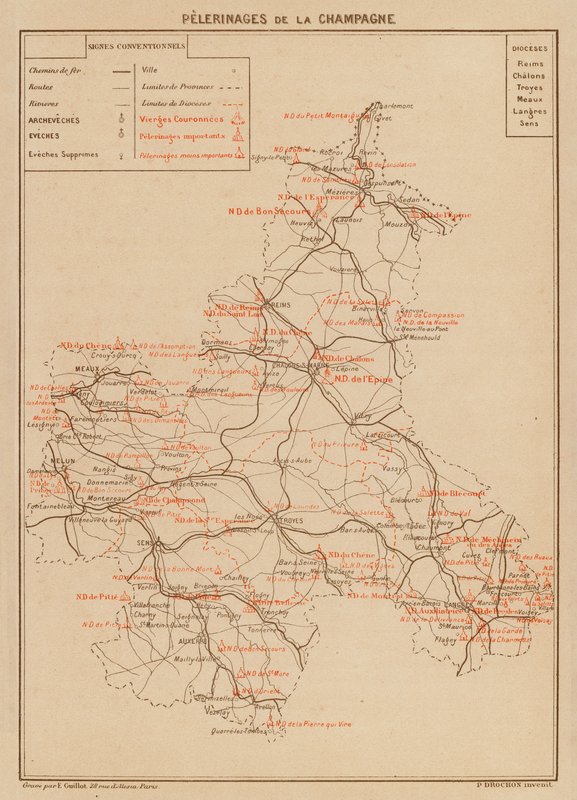 Pelerinages De La Champagne (farvelitografi) af Hubert Clerget