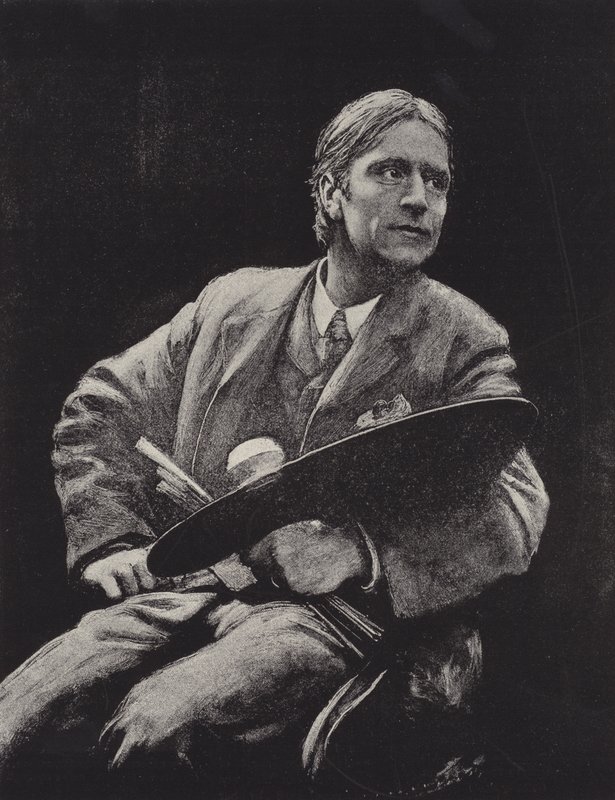 Hubert Herkomer, britisk kunstner (litho) af Hubert von (after) Herkomer