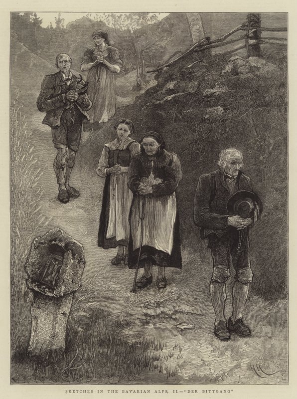 Skitser i de bayerske alper, II, Der Bittgang af Hubert von Herkomer