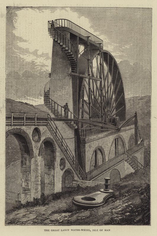 The Great Laxey Water-Wheel, Isle of Man af Hubert von Herkomer