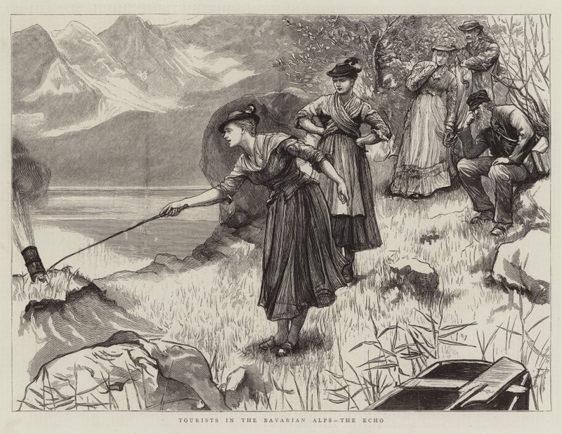 Turister i de bayerske alper, Echo af Hubert von Herkomer