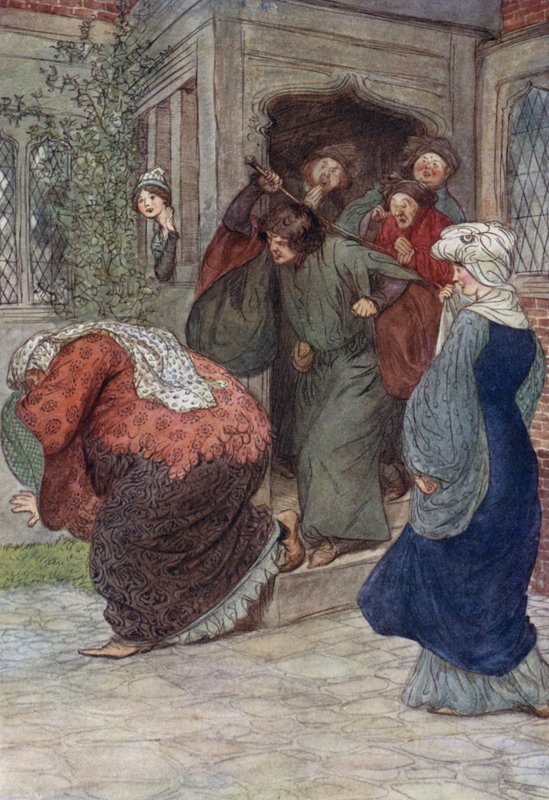 Illustration til De muntre koner af Windsor af Hugh Thomson
